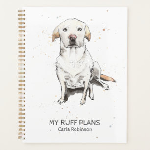 Funny Labrador Retriever Wasserfarbe personalisier Planer