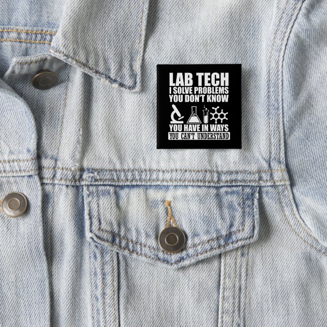 Funny Labrador tech zitiert Labortechniker Button (Beispiel)