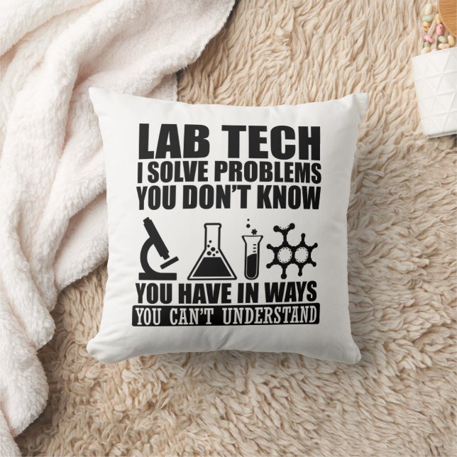 Funny Labrador tech zitiert Labortechniker Spaß Kissen (Decke)