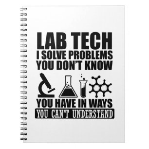 Funny Labrador tech zitiert Labortechniker Spaß Notizblock