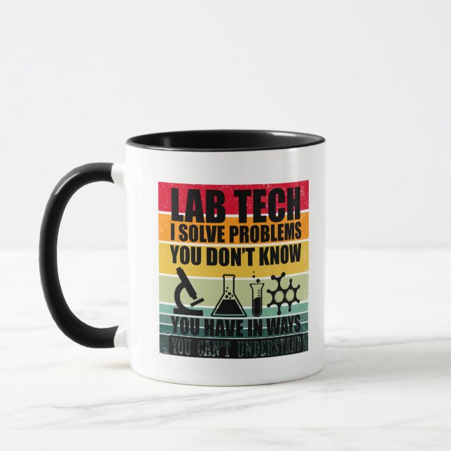Funny Labrador tech zitiert Labortechniker Spaß Tasse (Links)