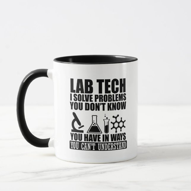 Funny Labrador tech zitiert Labortechniker Spaß Tasse (Links)