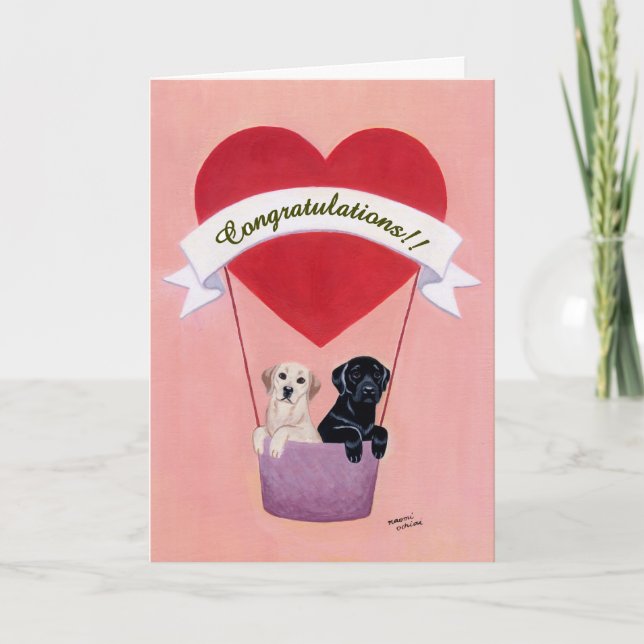 Funny Labradors für Hochzeiten Karte (Vorderseite)