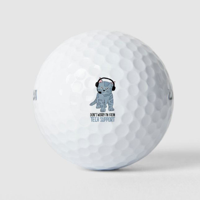 Funny lächelnd Cat Tech Support Epic SarcasticQuot Golfball (Vorderseite)