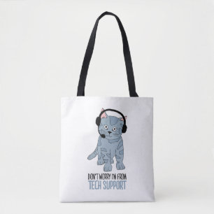 Funny lächelnd Cat Tech Support Epic SarcasticQuot Tasche