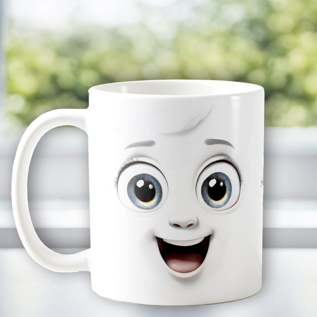 Funny lächelnd Gesicht Niedlicher Individuelle Nam Kaffeetasse (Funny Smiling Face Cute Custom Name Coffee Mug)