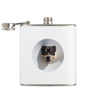 Funny lächelnd Hundekolben Flachmann