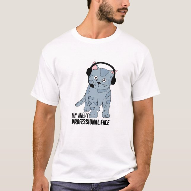 Funny lächelnd Katze Beruflich Epic Sarcastic T-Shirt (Vorderseite)