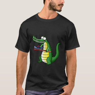 Funny lächelt Krokodil, der sich die Zähne Hoodie T-Shirt