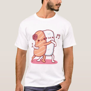 Funny Lachs Sushi und Reis tanzen Tango T-Shirt