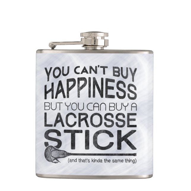 Funny Lacrosse Design Flachmann (Vorderseite)