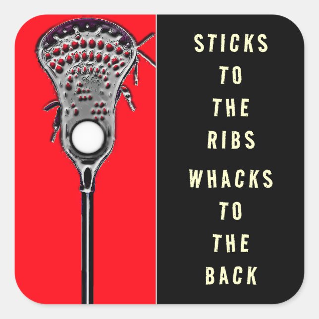 Funny Lacrosse Sports Quadratischer Aufkleber (Vorderseite)