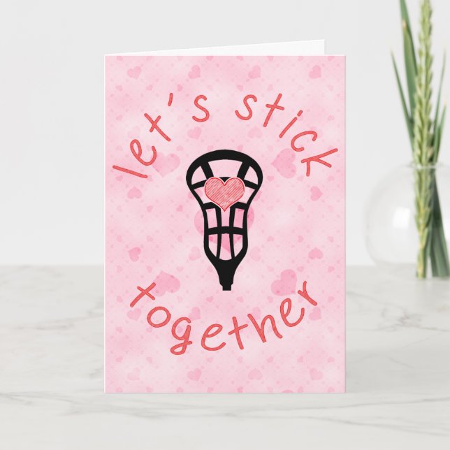 Funny Lacrosse Valentine's Day Card Feiertagskarte (Vorderseite)