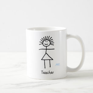 Funny Lady Teacher Female Chalk Strichmännchen Kaffeetasse