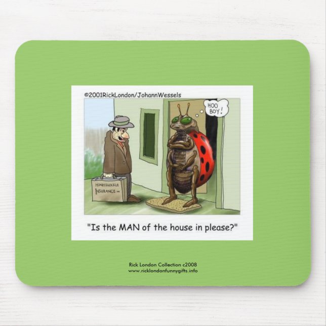 Funny Ladybug Cartoon über die Qualität der Mouse  Mousepad (Vorne)