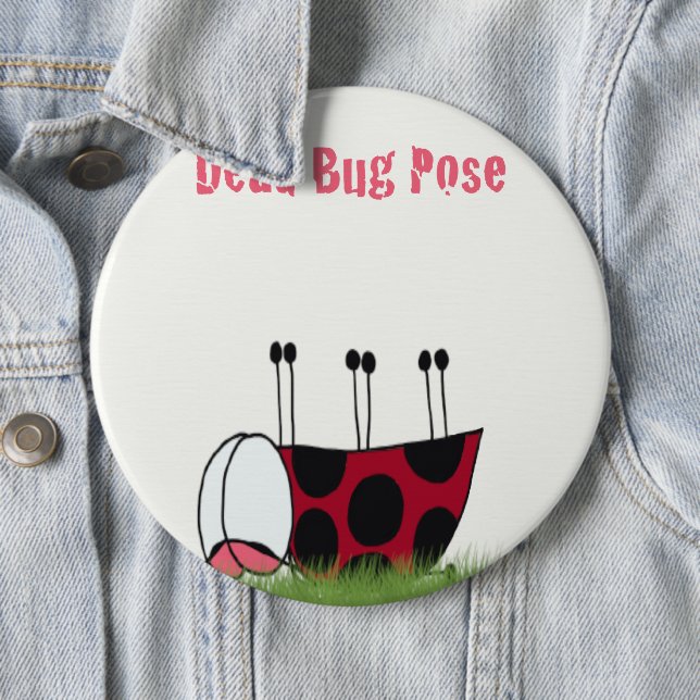 Funny Ladybug Dead Bug Yoga Pose Button (Beispiel)