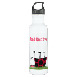 Funny Ladybug Dead Bug Yoga Pose Edelstahlflasche