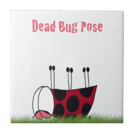 Funny Ladybug Dead Bug Yoga Pose Fliese