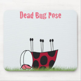 Funny Ladybug Dead Bug Yoga Pose Mousepad