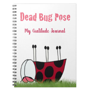 Funny Ladybug Dead Bug Yoga Pose Notizblock
