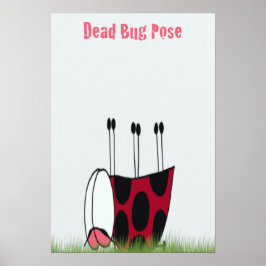 Funny Ladybug Dead Bug Yoga Pose Poster