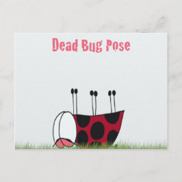 Funny Ladybug Dead Bug Yoga Pose Postkarte