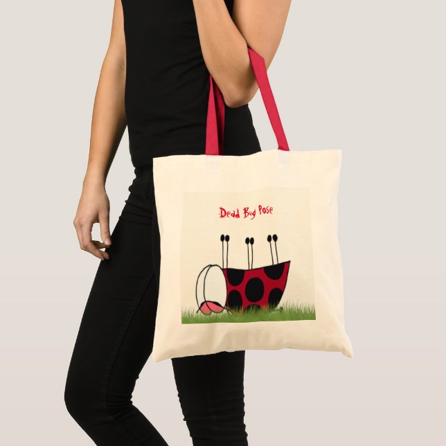 Funny Ladybug Dead Bug Yoga Pose Tragetasche (Vorderseite (Produkt))