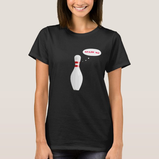 Funny Ladys Bowling Button Cartoon Team Name Black T-Shirt (Vorderseite)