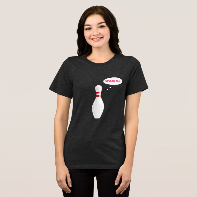 Funny Ladys Bowling Team Spare Me mit Namen Tri-Blend Shirt (Vorderseite voll)