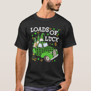 Funny Ladys Luck Truck Driving Gnomes Saint Pat T-Shirt