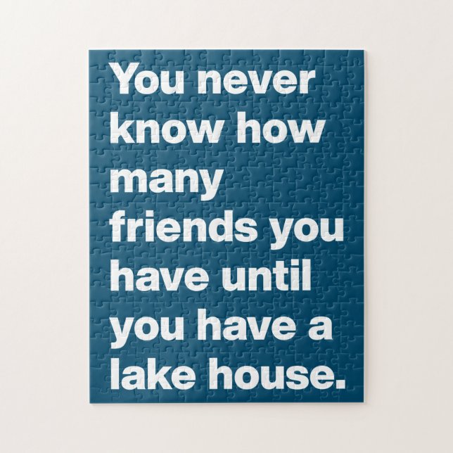 Funny Lake House Freunde Zitat Typografie Blau (Vertikal)
