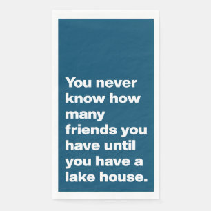 Funny Lake House Freunde Zitat Typografie Blau Serviette