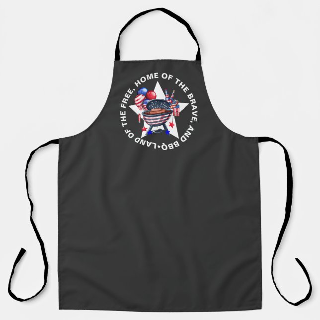 Funny Land of the Free Festive USA GRILLEN Grill Schürze (Vorderseite)