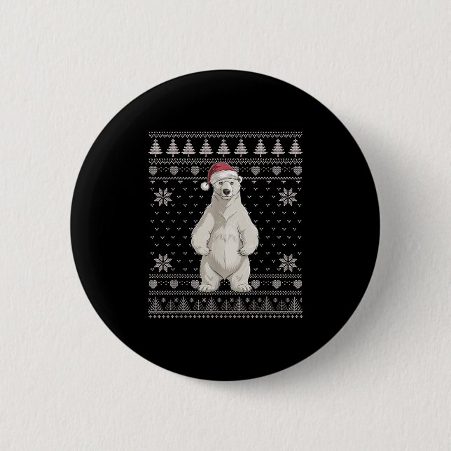 Funny Lar Bear Ugge Weihnachtskraut Weihnachten We Button (Vorderseite)