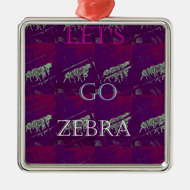 Funny Lasse Go Zebra Hakuna Matata motif Design Co Silbernes Ornament (Vorne)