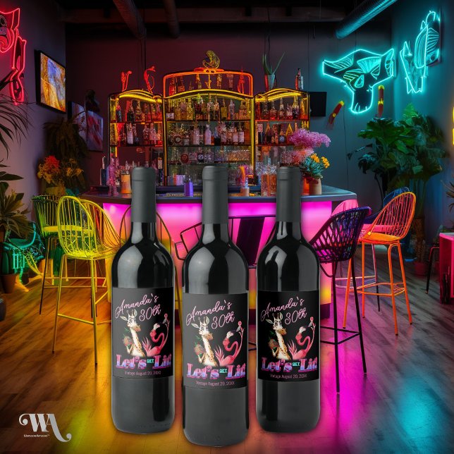 Funny Lasse Lit Cocktail Birthday Adult Weinetikett (Von Creator hochgeladen)