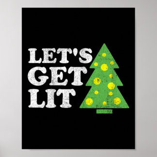 Funny Lasse Lit Weihnachtsbaum Retro Ugly Party Poster