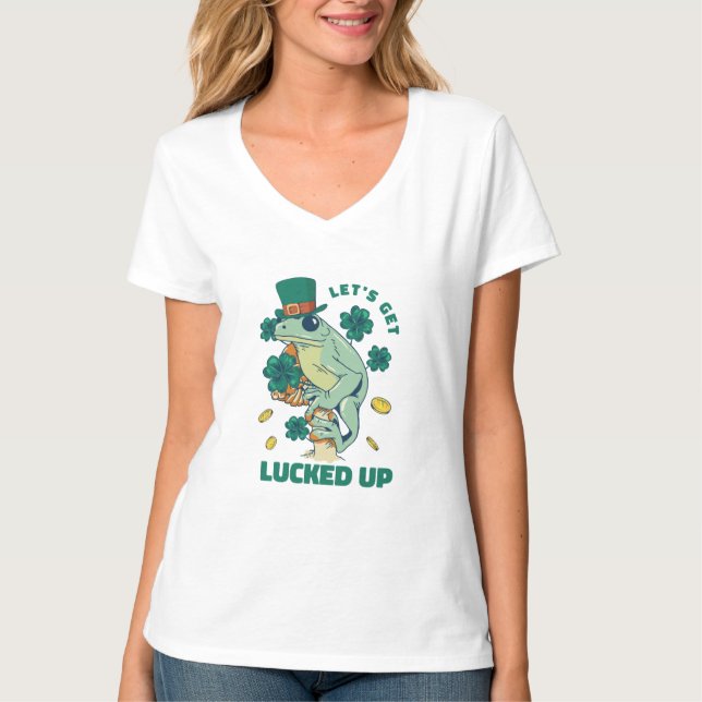 Funny Lasse sich von St. Patricks Frog T - Shirt (Vorderseite)