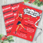 Funny lasst uns Weihnachts-Cocktail-Party erledige Einladung<br><div class="desc">An diesem Weihnachten ist der Baum nicht das einzige,  was dieses Jahr angezündet wird! Lasst uns aufhören! Eine lustige Einladung mit einem Cocktail und einem Lebkuchen-Mann-Keks mit einem verrückten Weihnachtshut mit lustigen Retro-Schriftart. Ideal für einen Kekswechsel,  Brautparty,  Girls Nachtauswärts oder Cocktail Weihnachts Hollday Party.</div>