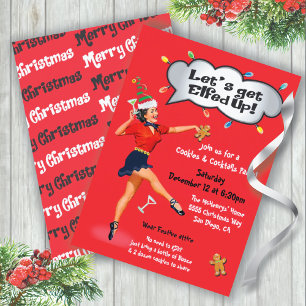 Funny lasst uns Weihnachts-Cocktail-Party erledige Einladung