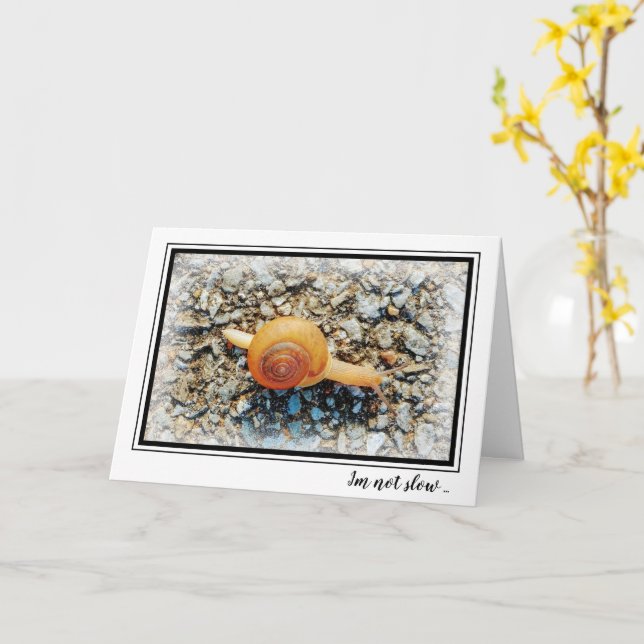 Funny Late Birthday Card mit Schnecke Karte (Gelbe Blume)
