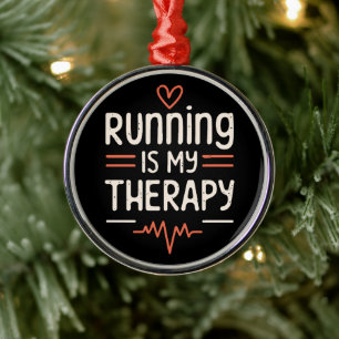 Funny Läufer Marathonläufer zitiert Witze schwarz  Ornament Aus Metall