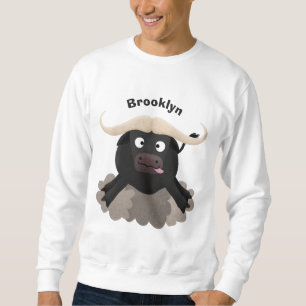 Funny Laufwasser Büffel Cartoon Sweatshirt