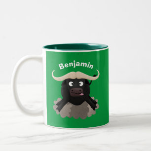 Funny Laufwasser Büffel Cartoon Zweifarbige Tasse
