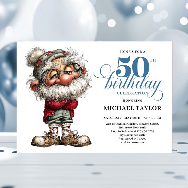 Funny Laugh Out Loud Man Turning 50 Invitation Einladung (Funny Laugh Out Loud Man Turning 50 Invitation)