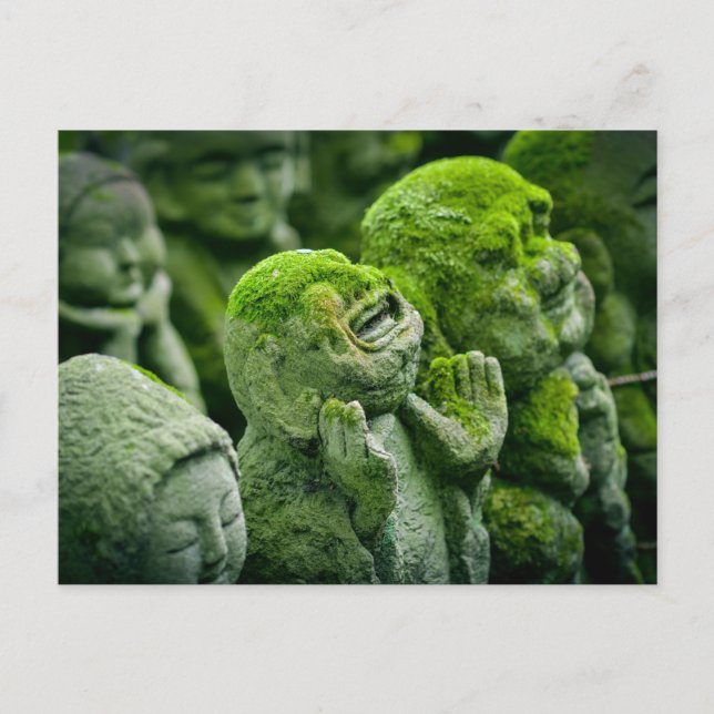 Funny Laughing Buddha Statue Kyoto Japan Foto Postkarte (Vorderseite)