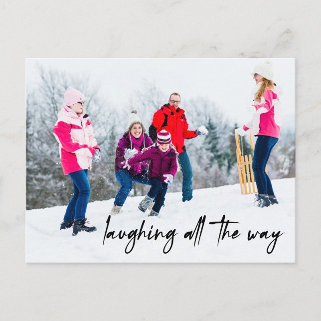 Funny Laughing Tout Le Chemin Carte Postale Photo  (Devant)