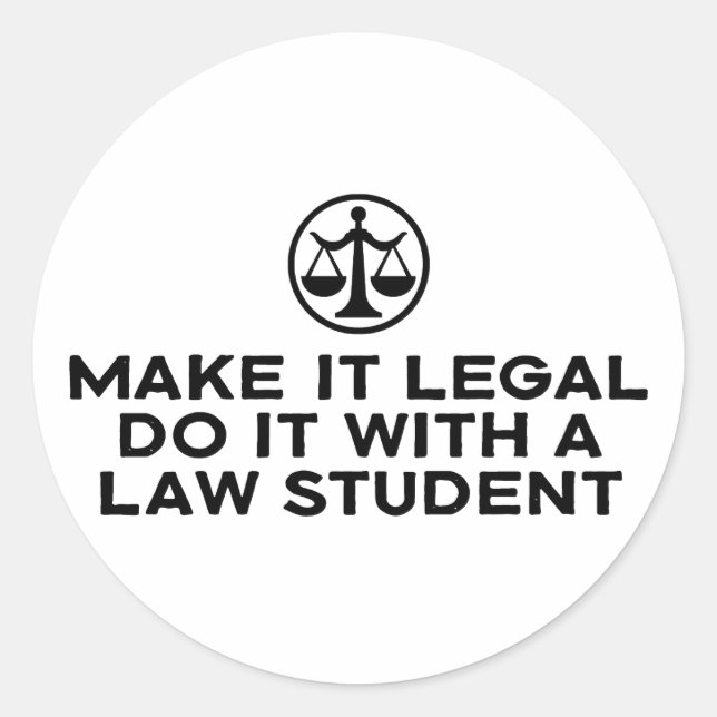 Funny Law Student Runder Aufkleber (Vorderseite)