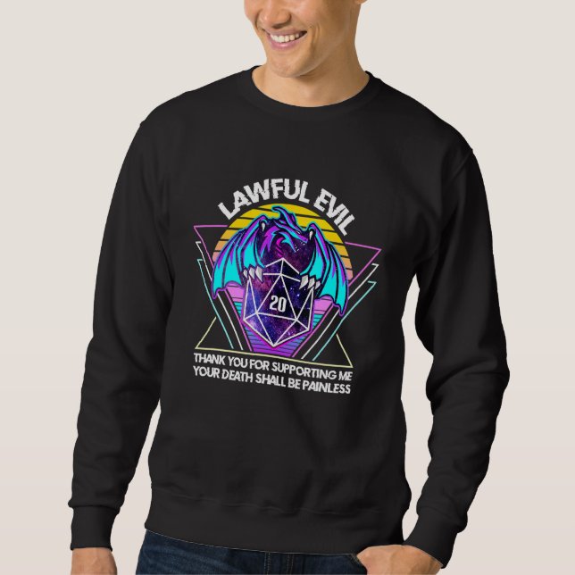 Funny Lawful Evil Alignment Dragon D20 Tabletop R Sweatshirt (Vorderseite)