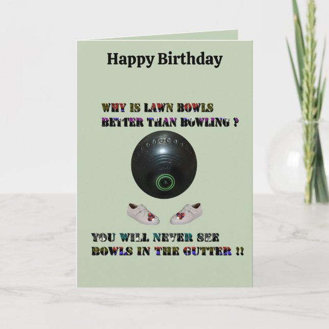 Funny Lawn Bowl Puns, Geburtstagskarte Karte (Vorderseite)